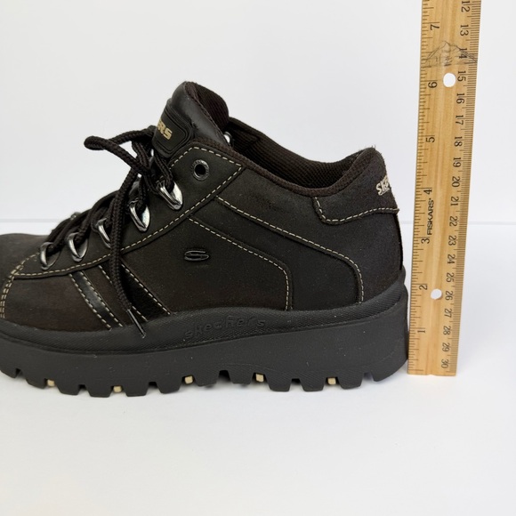 Vintage Y2K Skechers Jammers Chunky Platform Shoes Loafers Lace Up Brown Size 8 - Picture 10 of 11